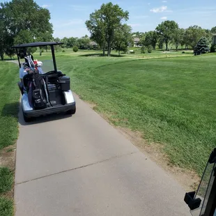 a golf cart on a golf course