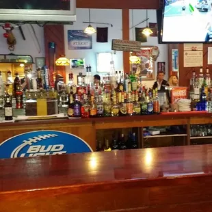 a bar with lots of alcohol