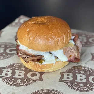 Brisket and Cheese Sandwich