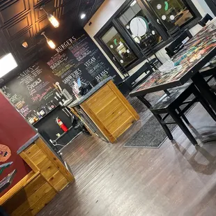 Seating area and menu