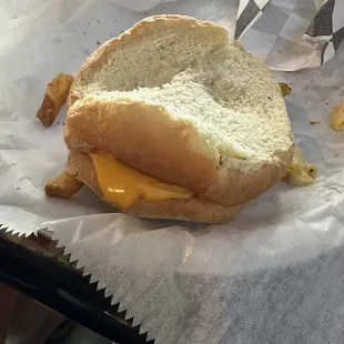 A grilled cheese sandwich