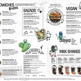 Sandwiches Salads Vegan Milk Shakes Kids