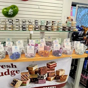 Fresh fudge and coffees