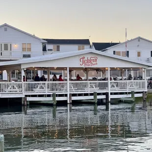 a view of the restaurant from the water