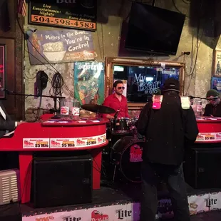 two men playing music