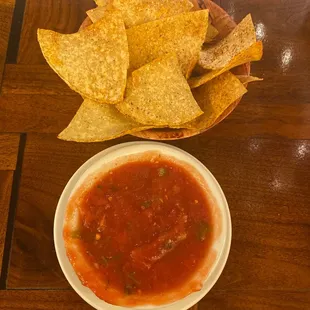 Chips and salsa when we got seated