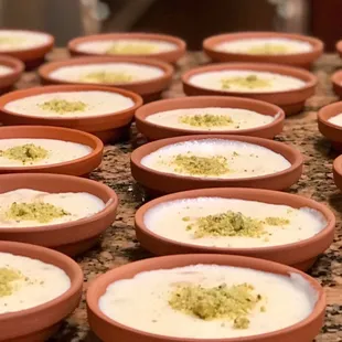 Rice pudding / Kheer served in clay bowls