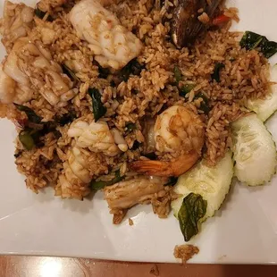 Spicy seafood thai fried rice