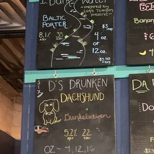 Beer menu as of 2/15/2022