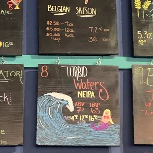 Beer menu as of 2/15/2022