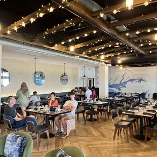 people eating at the tables