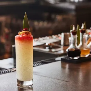 a cocktail on the bar