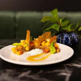 a plate of food on a table