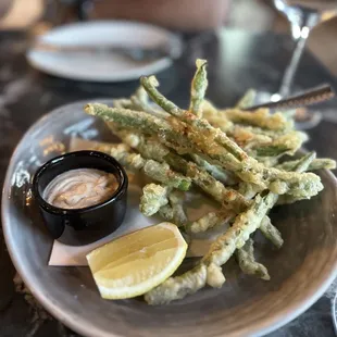 Tempura green beans