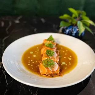 a plate of food on a table