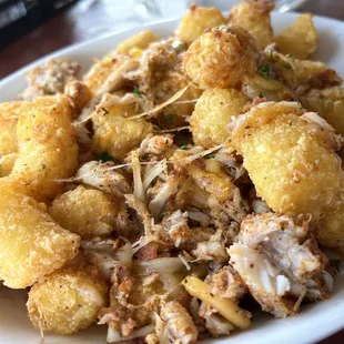 Tots and crab