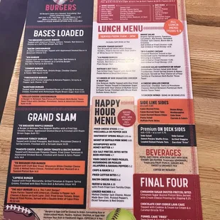 One side of the menu