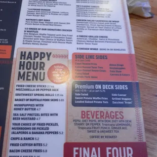 Lunch menu.