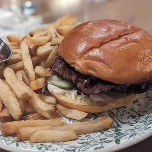 Burger and fries