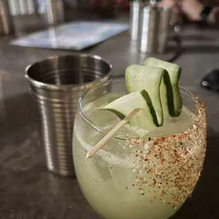Cucumber margarita cocktail (not the mezcal one)
