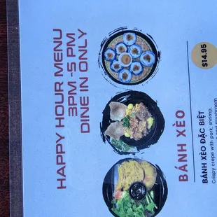Lunch menu