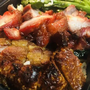 Char Siu &amp; Crispy Pork Plate