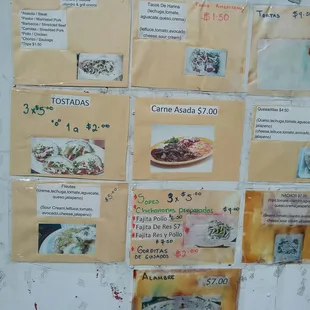 Food truck menu out front