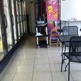 Seats on the restaurant