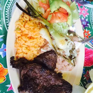 The arrachera plate! So delicious.  A little tough, might ask for it well done next time. Still delicious!