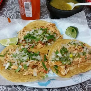 Chicken Tacos mexican style. Delish!