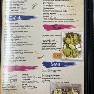 menu