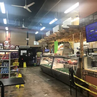 the inside of a grocery store