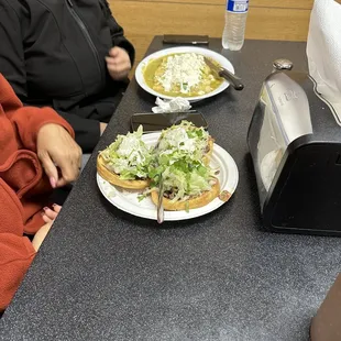 Sopes &amp; enchiladas verdea