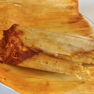 Inside the pork tamale