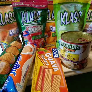 Stuff we picked up from Tienda Morelos! They have SO MANY flavors of the Klass drink mixes. Like a whole aisle worth. It was crazy.