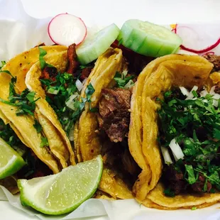 Time for some real tacos, carne Asada , carnitas, Al pastor, and chorizo.