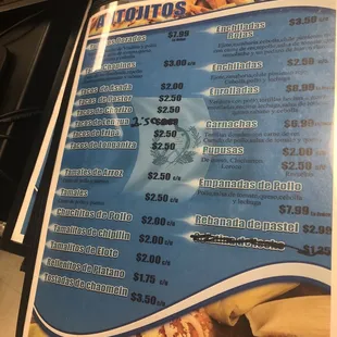 menu