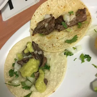 Fajita taco...split into two tortilla