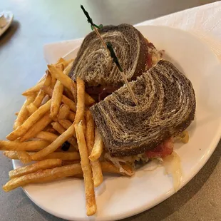 a sandwich and french fries