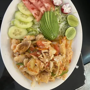 Try our delicious shrimp and fish plate