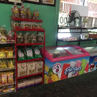 a variety of snacks on display