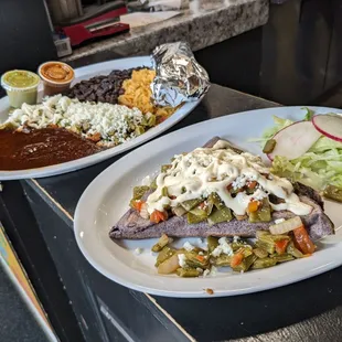 Mole plate and tetela (nopalito)