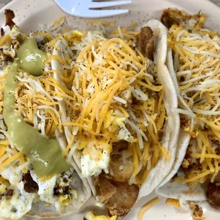 They load up hit breakfast tacos here and quality is pretty good