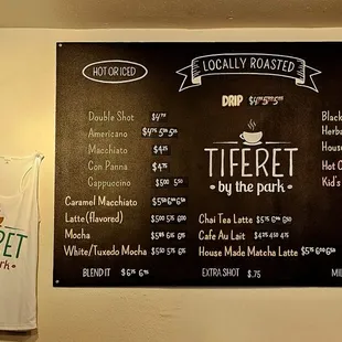 menu as of April 2024