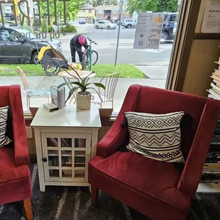 one of two homey coffee nooks