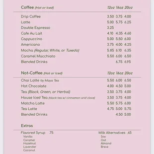 menu