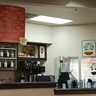 a coffee shop counter