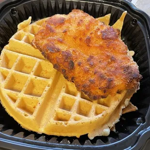 Savory Fried Chicken and Belgian Waffle