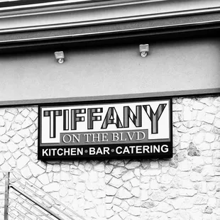 the sign for tiffany on the blvd