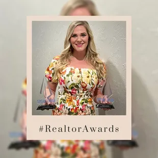 Annual Awards for being such a great realtor! Top producer, almost $10M in Sales last year, helped over 100 people buy or sell real estate